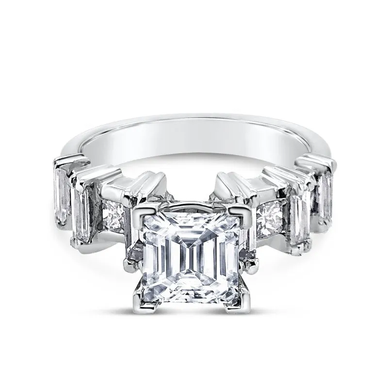 Platinum Retro Princess Diamond Engagement Ring sold by Kirk Kara