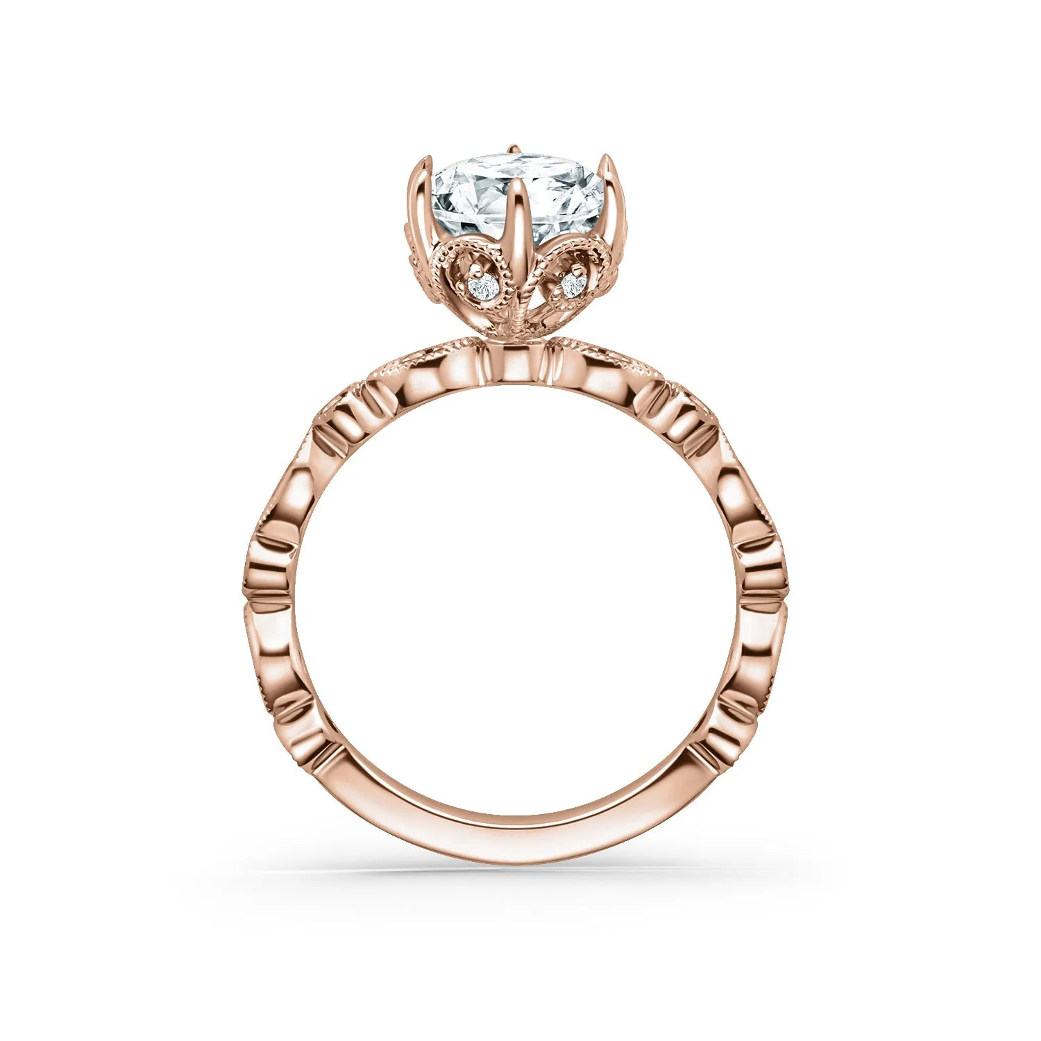 Marquise Round Boho Swirl Diamond Engagement Ring sold by Kirk Kara product image thumbnail 4