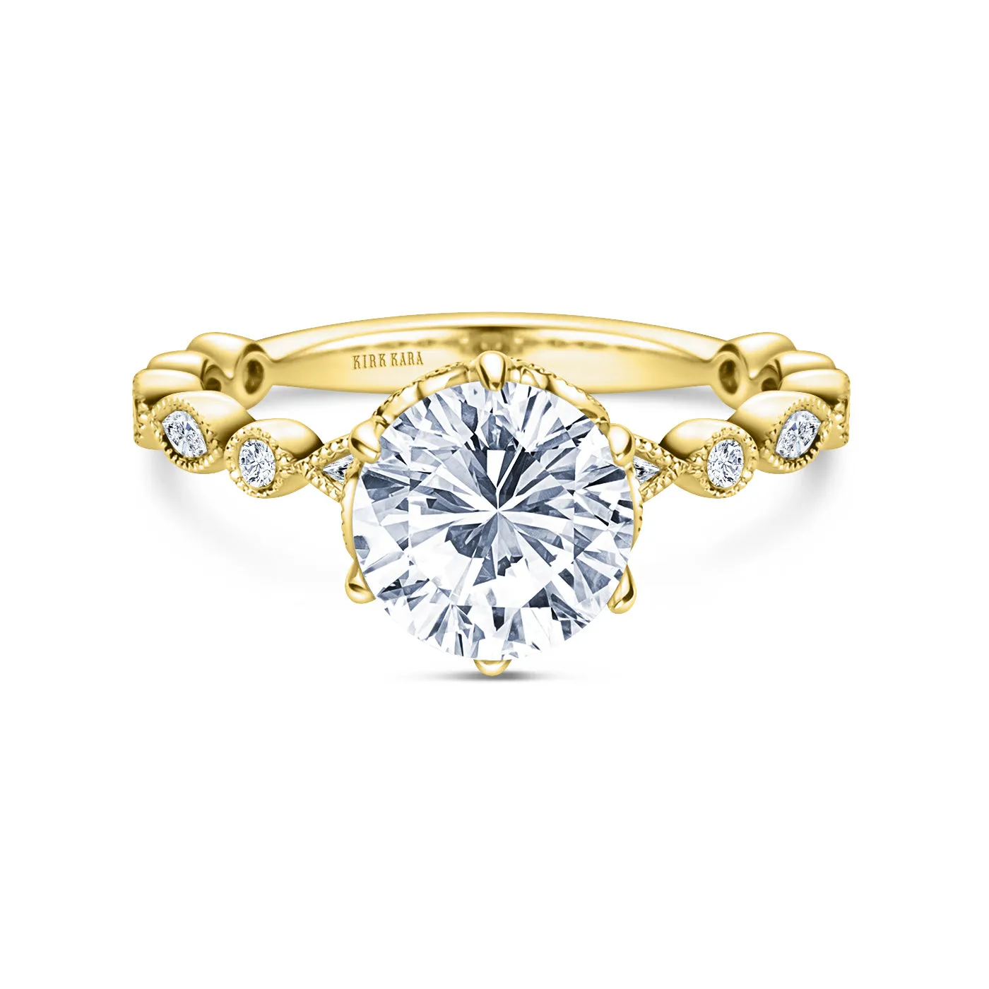 Marquise Round Boho Swirl Diamond Engagement Ring sold by Kirk Kara product image thumbnail 5