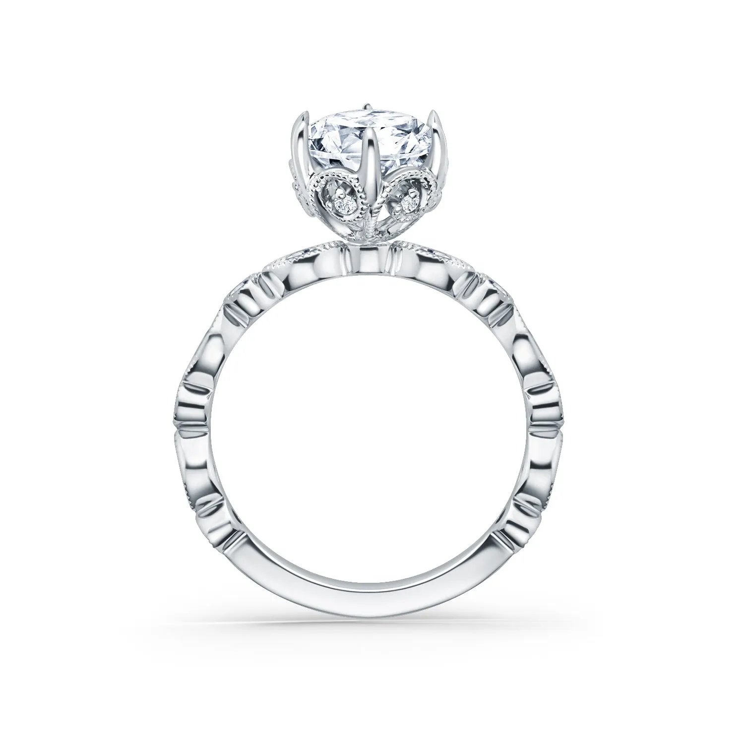 Marquise Round Boho Swirl Diamond Engagement Ring sold by Kirk Kara product image thumbnail 2