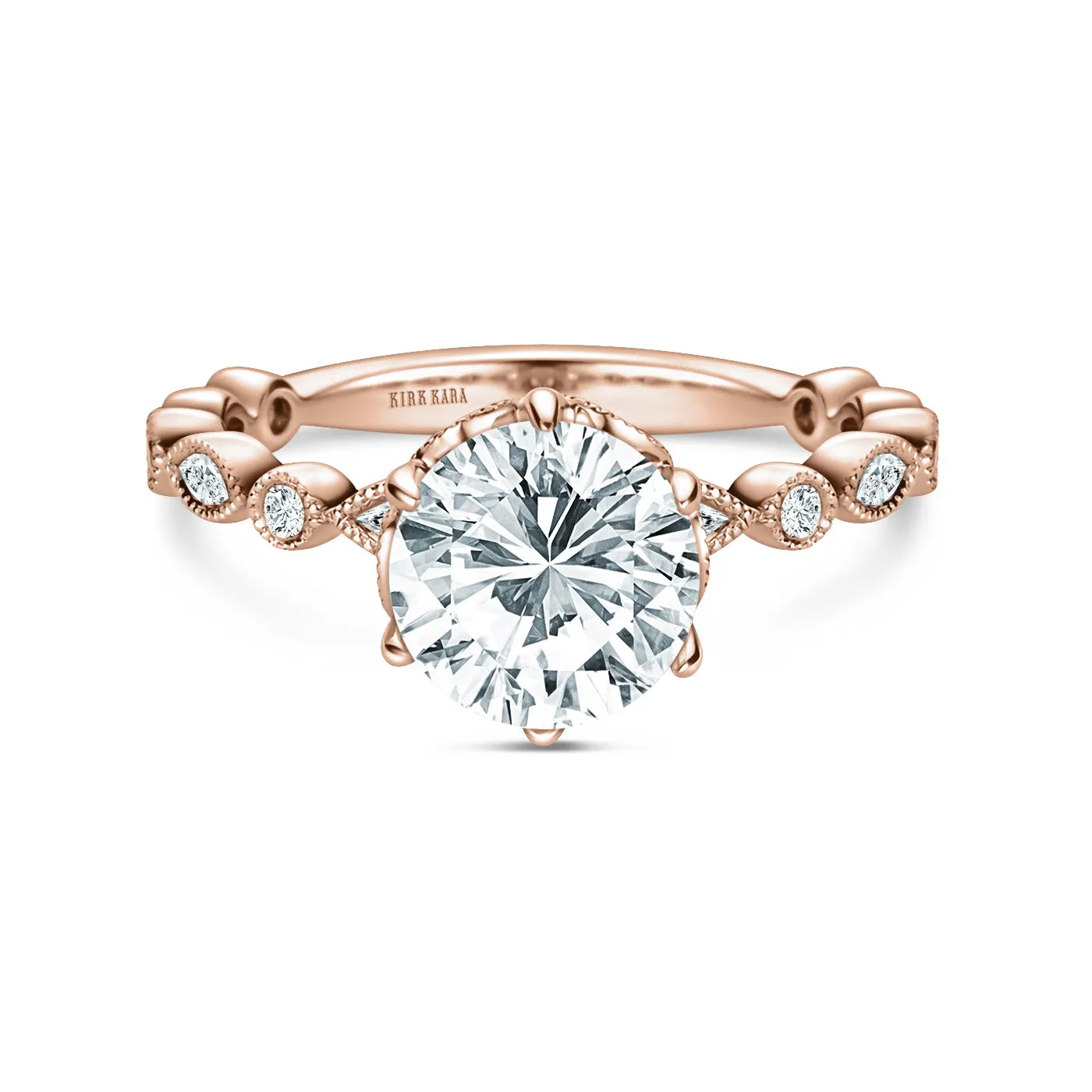 Marquise Round Boho Swirl Diamond Engagement Ring sold by Kirk Kara product image thumbnail 3