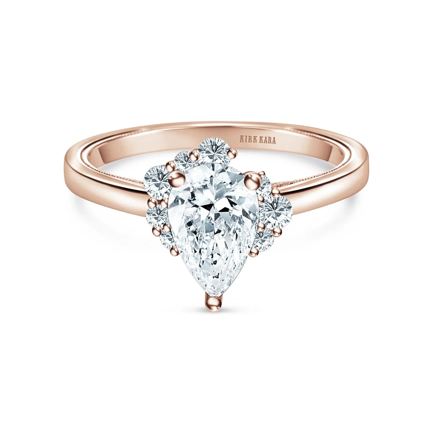 Asymmetrical Cluster Boho Diamond Engagement Ring sold by Kirk Kara product image thumbnail 4