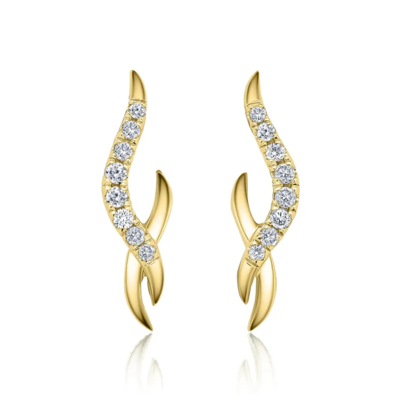 Elegant Diamond Twist Earring Studs sold by Kirk Kara