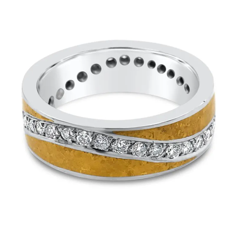 Platinum Yellow Gold Diamond Wide Fashion Band sold by Kirk Kara