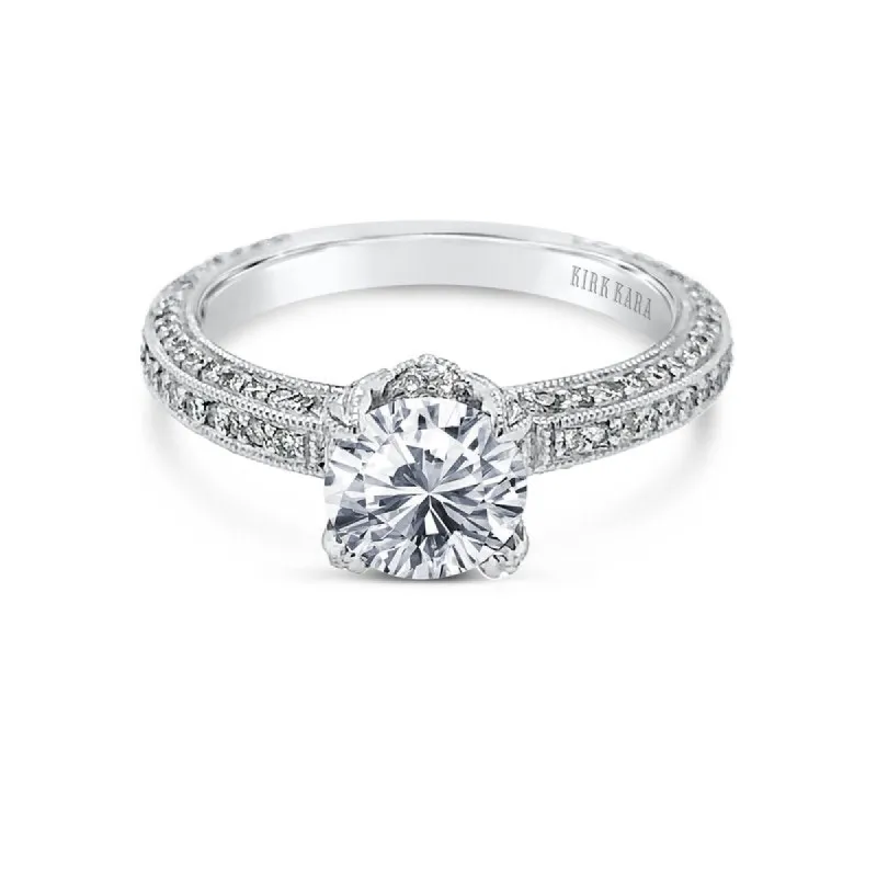 18K White Gold Pave Diamond Engagement Ring sold by Kirk Kara