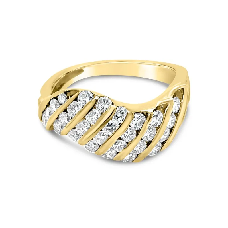14K Yellow Gold Vintage Channel Diamond Band sold by Kirk Kara