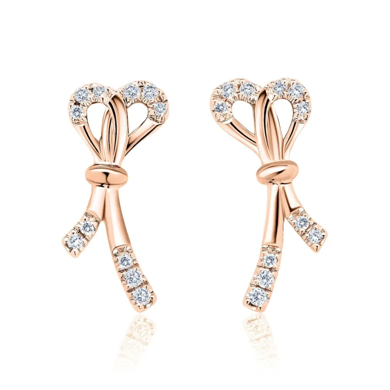Classic Diamond Bow Earring Studs sold by Kirk Kara