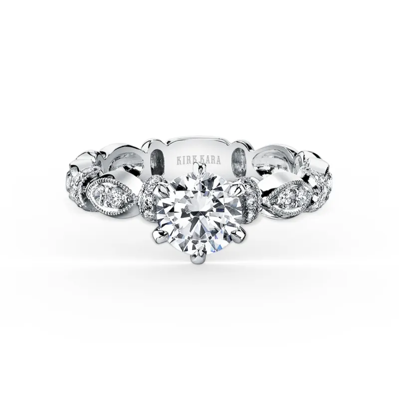 Diamond Designer Geometric Bar Solitaire Engagement Ring sold by Kirk Kara