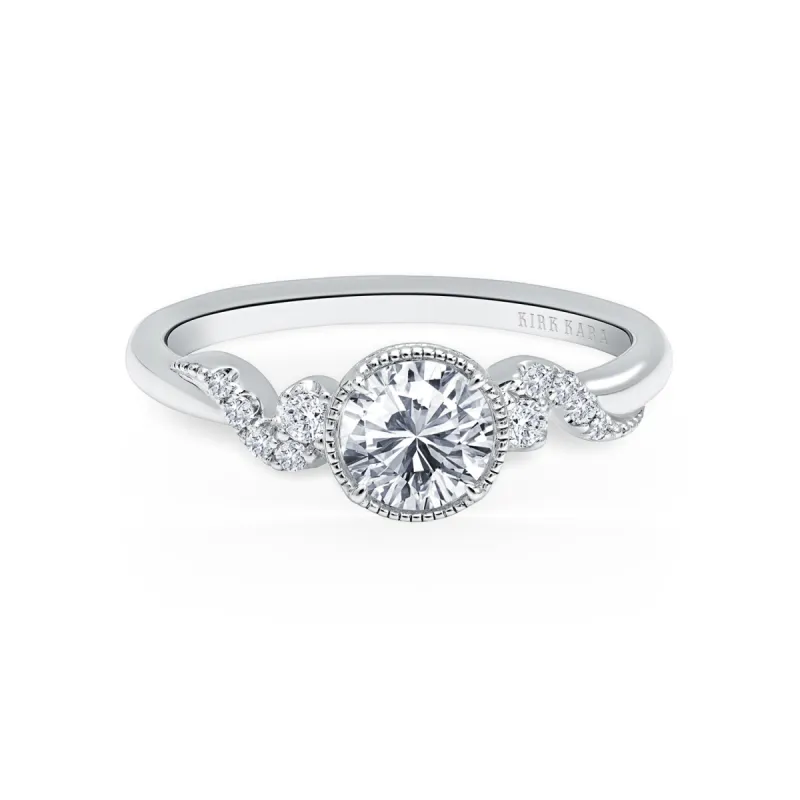 Elegant Swirl Diamond Engagement Ring sold by Kirk Kara