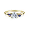 Floral Boho Blue Sapphire Diamond Engagement Ring sold by Kirk Kara
