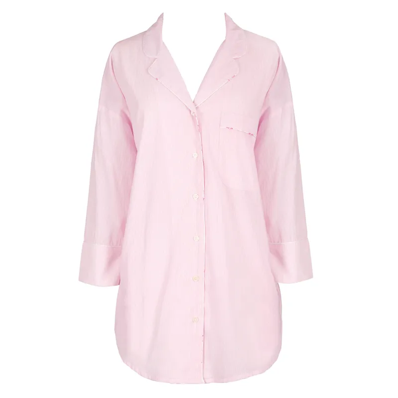 LILY PINSTRIPE COTTON BOYFRIEND SHIRT sold by Lenora