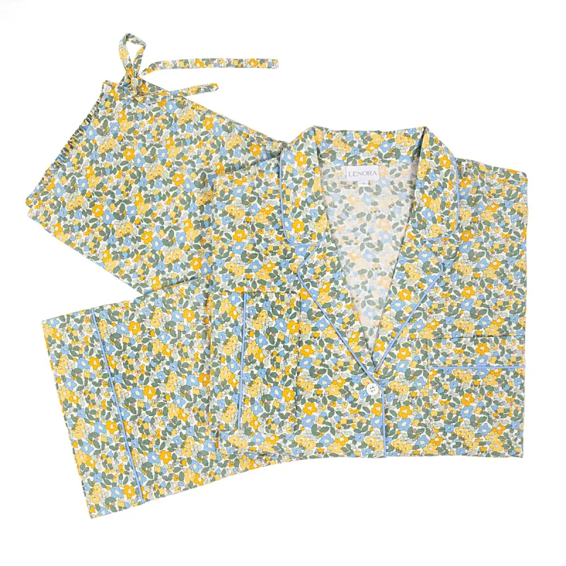 CLASSIC COTTON PAJAMAS IN LEMON LIBERTY sold by Lenora