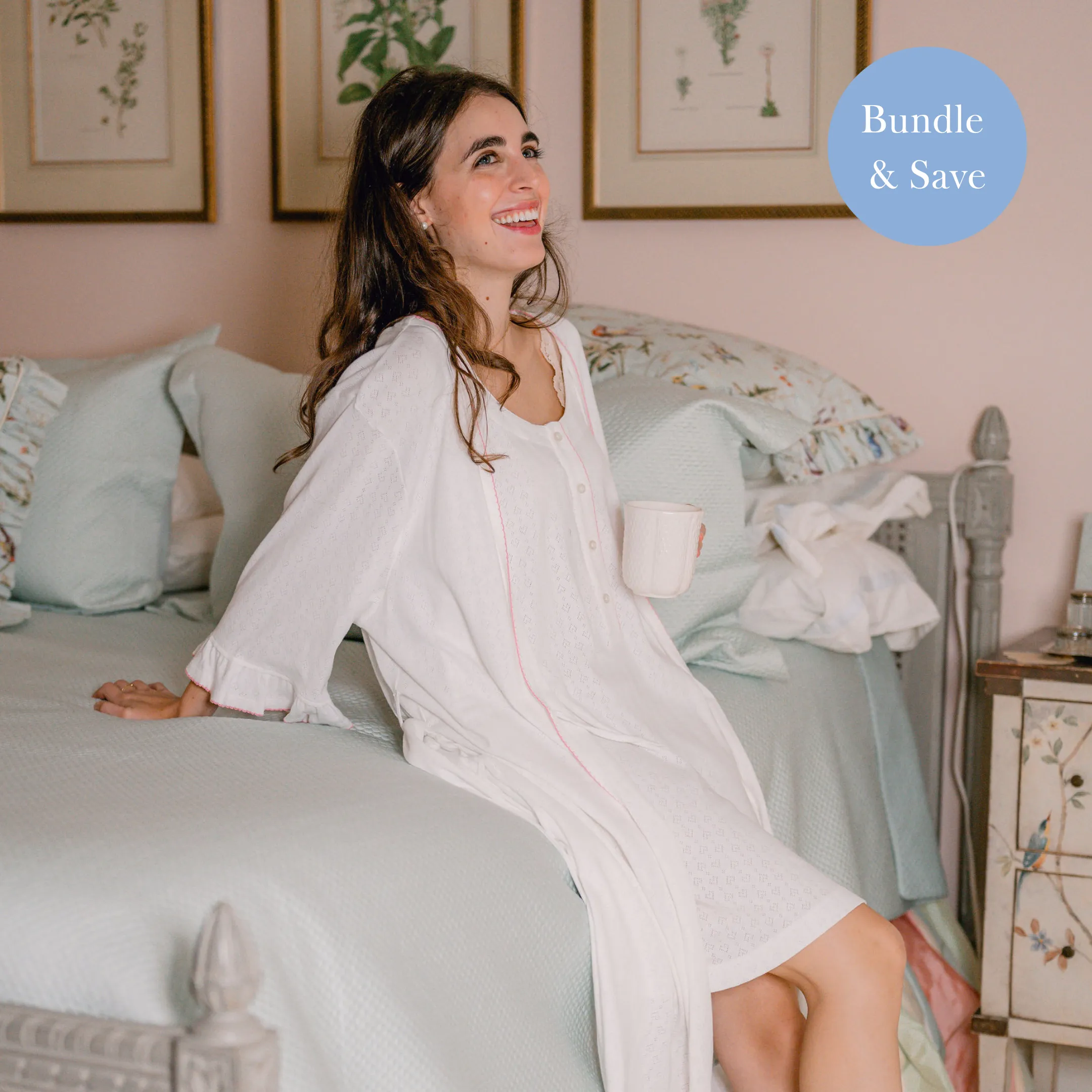 LIZA POINTELLE NIGHTGOWN & ROBE BUNDLE sold by Lenora product image thumbnail 3