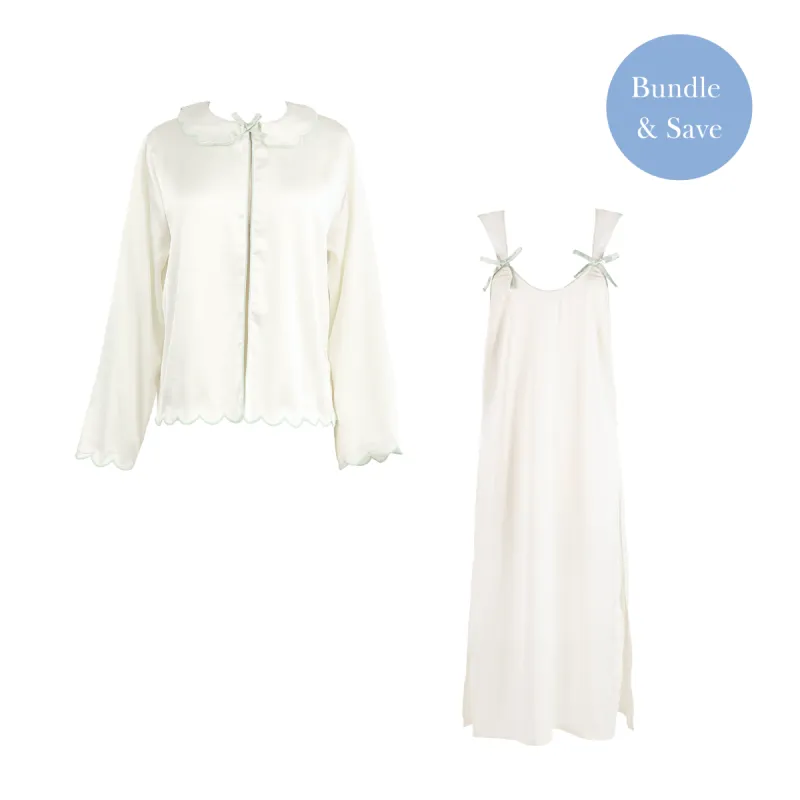 BIRDIE SATIN NIGHTGOWN & BEDJACKET BUNDLE made by Lenora