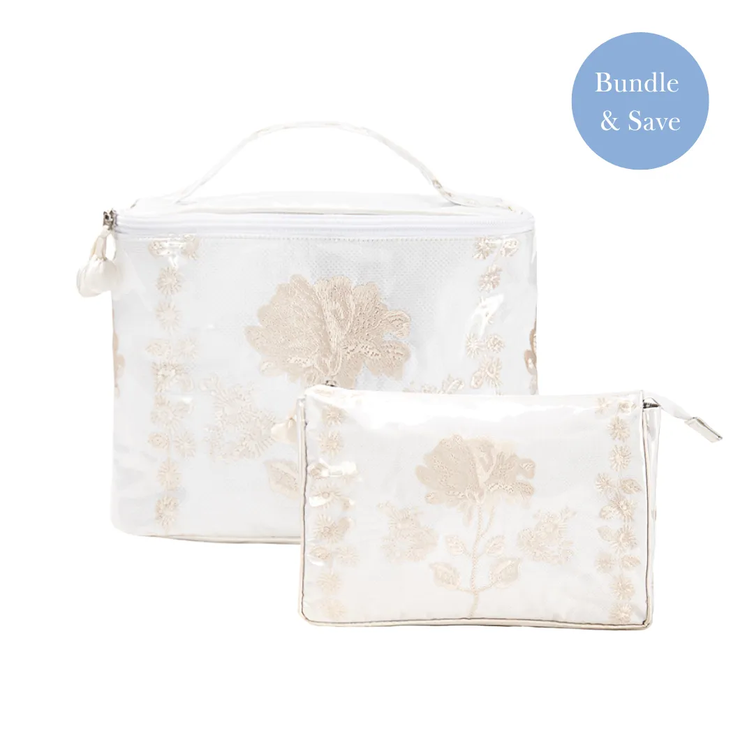 PEONY TRAIN CASE BUNDLE IN IVORY sold by Lenora product image thumbnail 2
