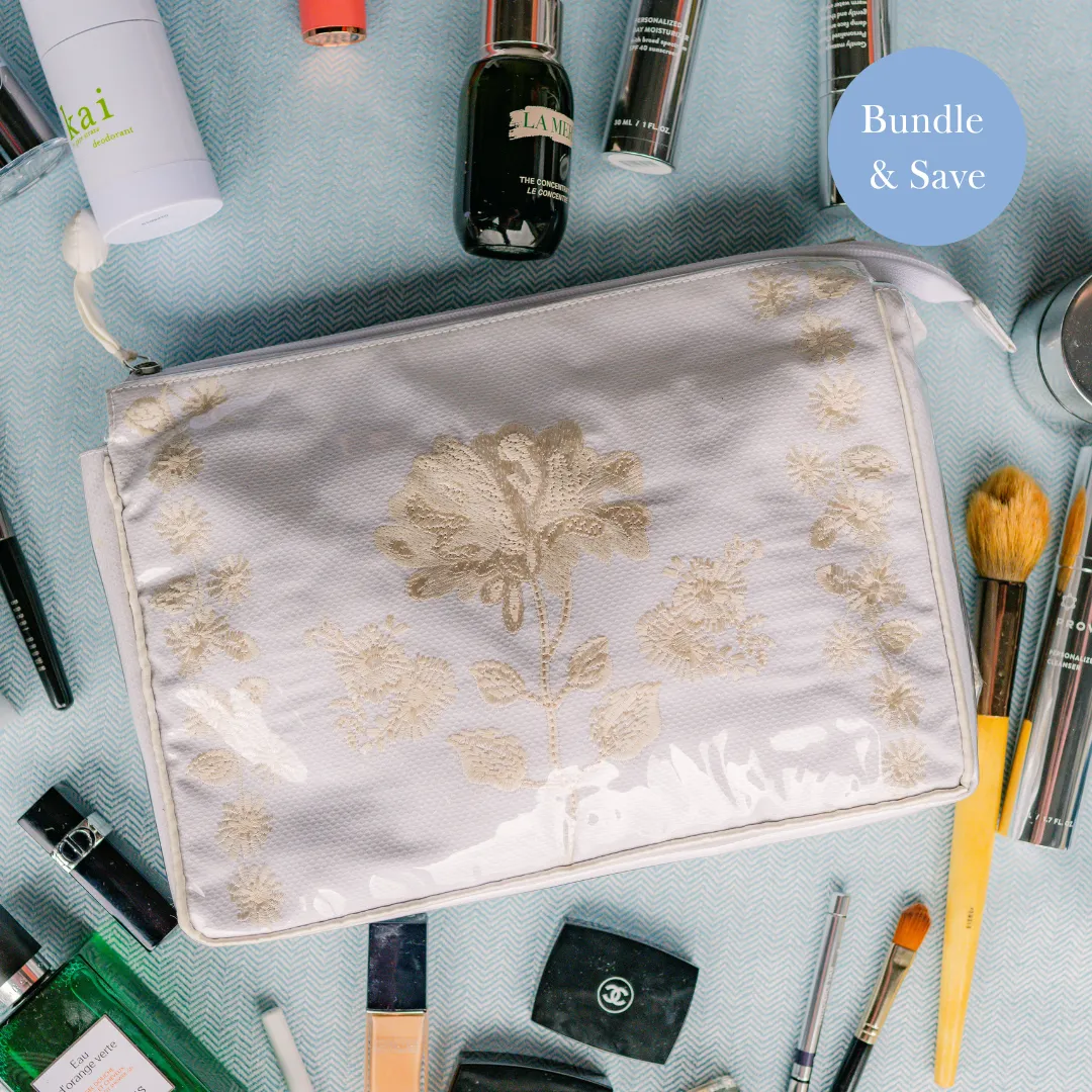 PEONY TRAIN CASE BUNDLE IN IVORY sold by Lenora product image thumbnail 3