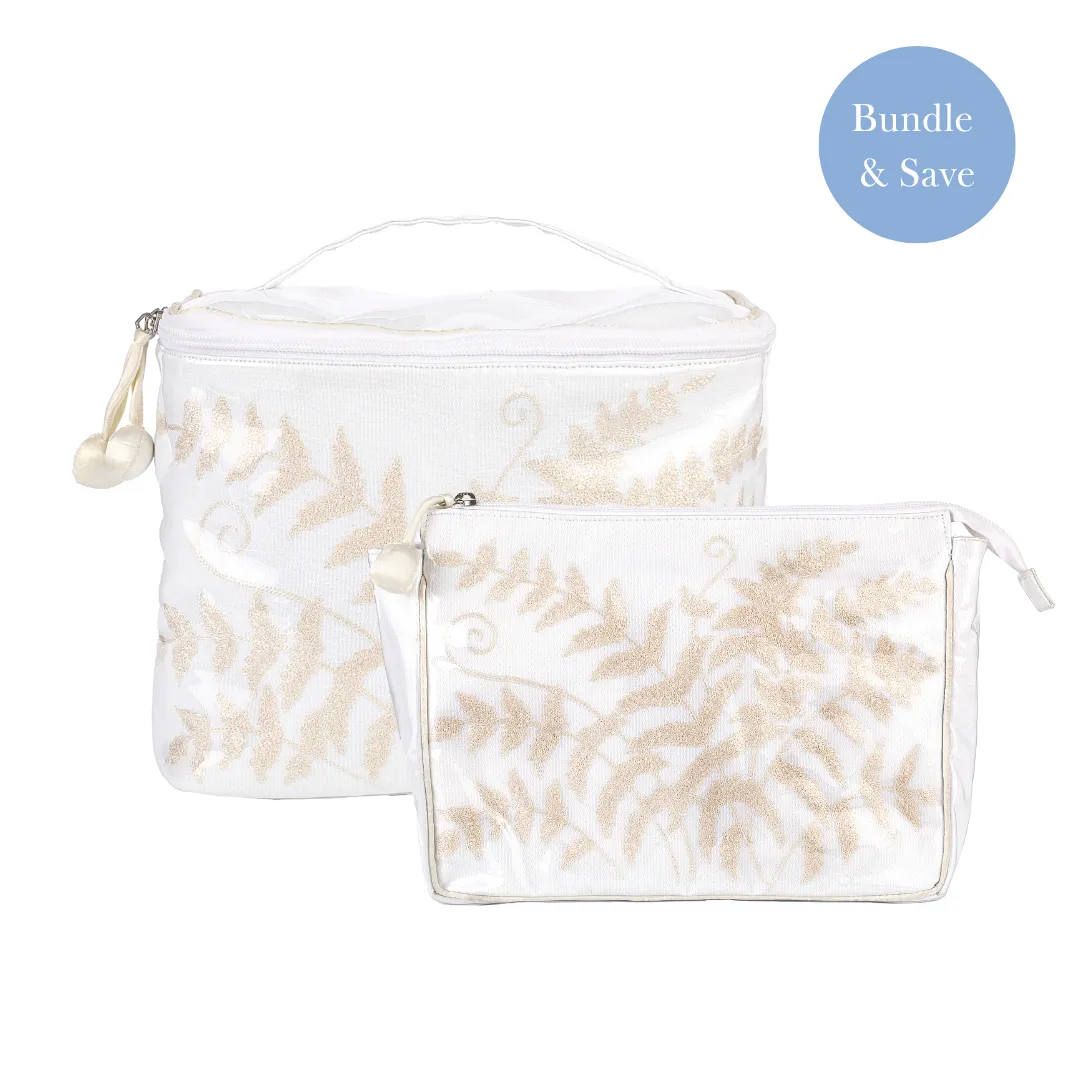 FERN TRAIN CASE BUNDLE IN IVORY sold by Lenora