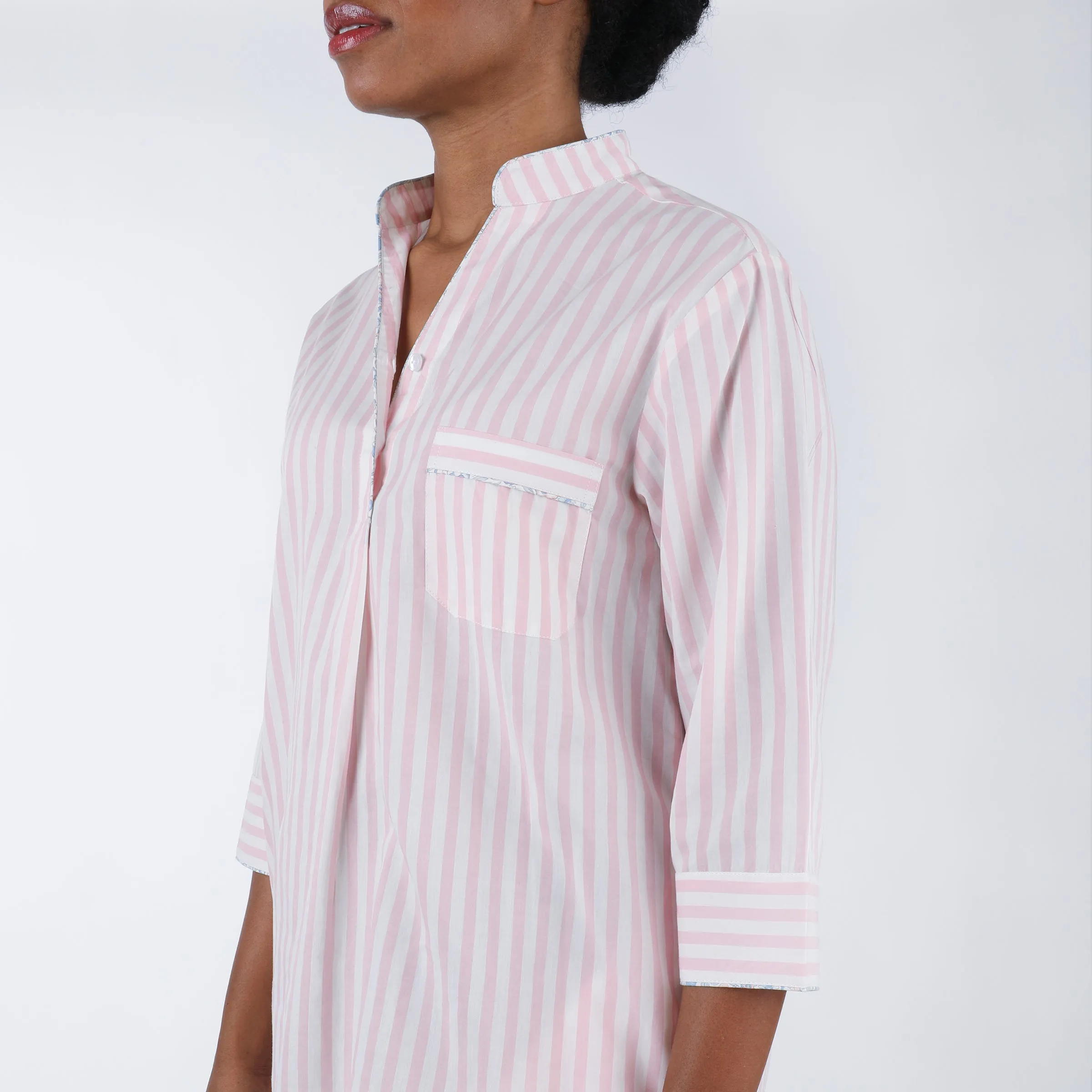 CLASSIC COTTON STRIPED NIGHTSHIRT sold by Lenora product image thumbnail 5