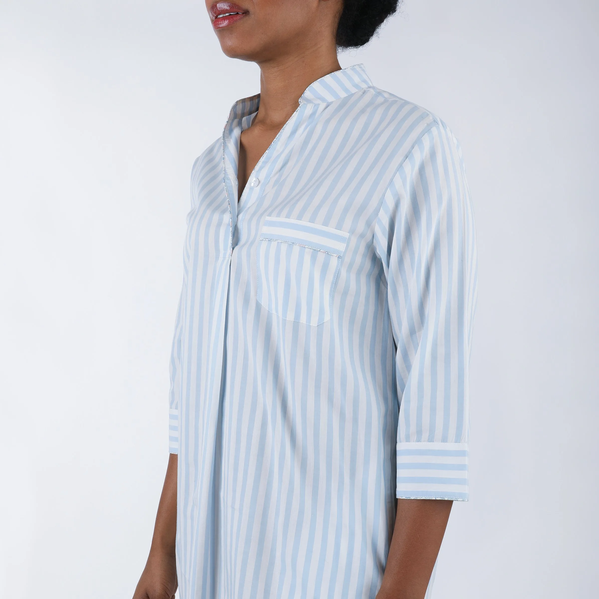 CLASSIC COTTON STRIPED NIGHTSHIRT sold by Lenora product image thumbnail 3