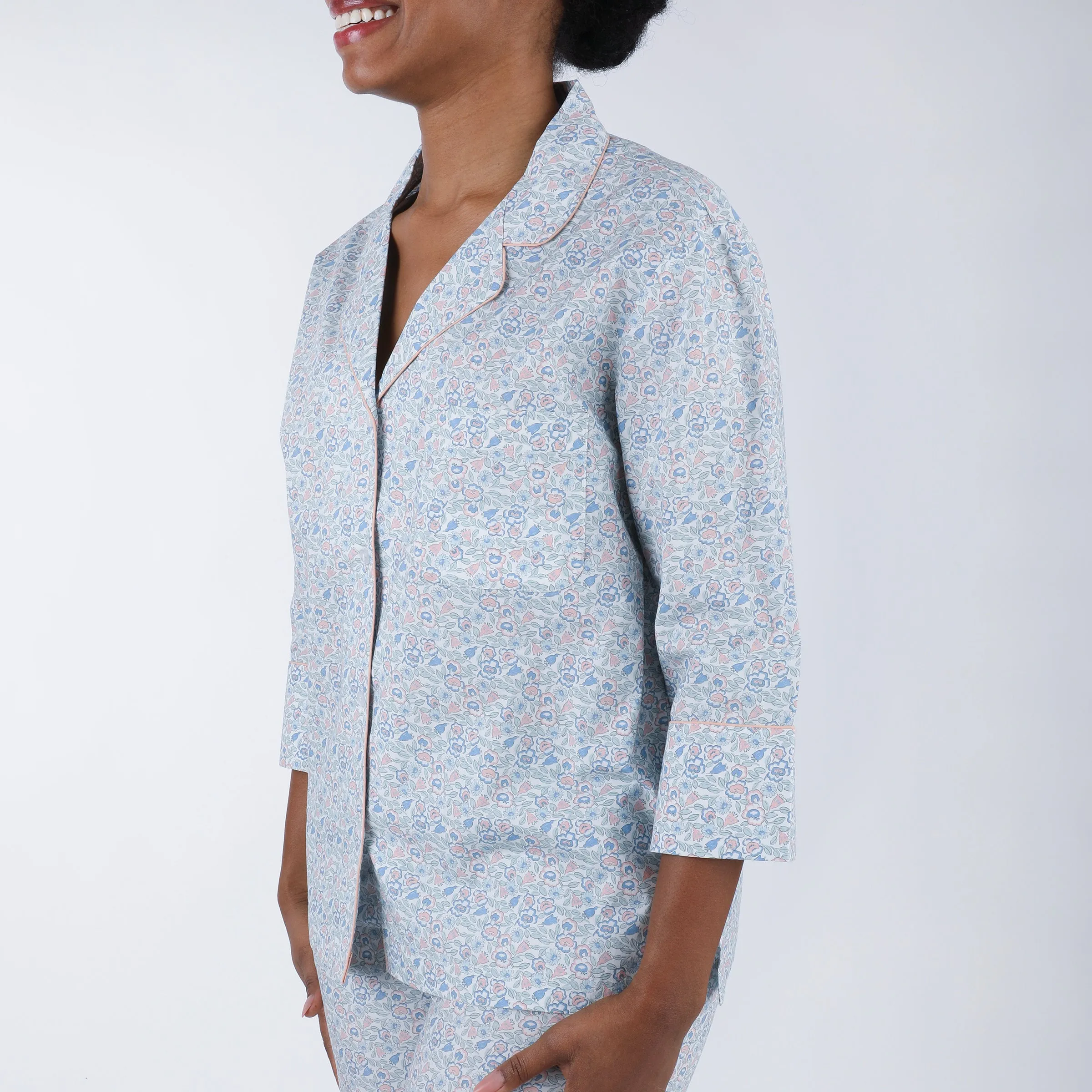 CLASSIC COTTON PAJAMAS IN FRENCH FLORAL sold by Lenora product image thumbnail 4