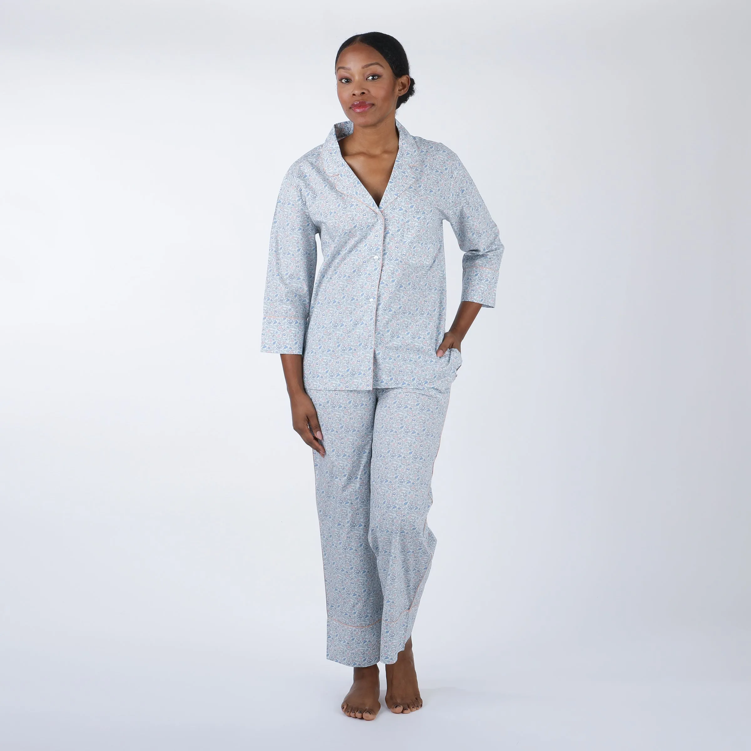 CLASSIC COTTON PAJAMAS IN FRENCH FLORAL sold by Lenora product image thumbnail 3