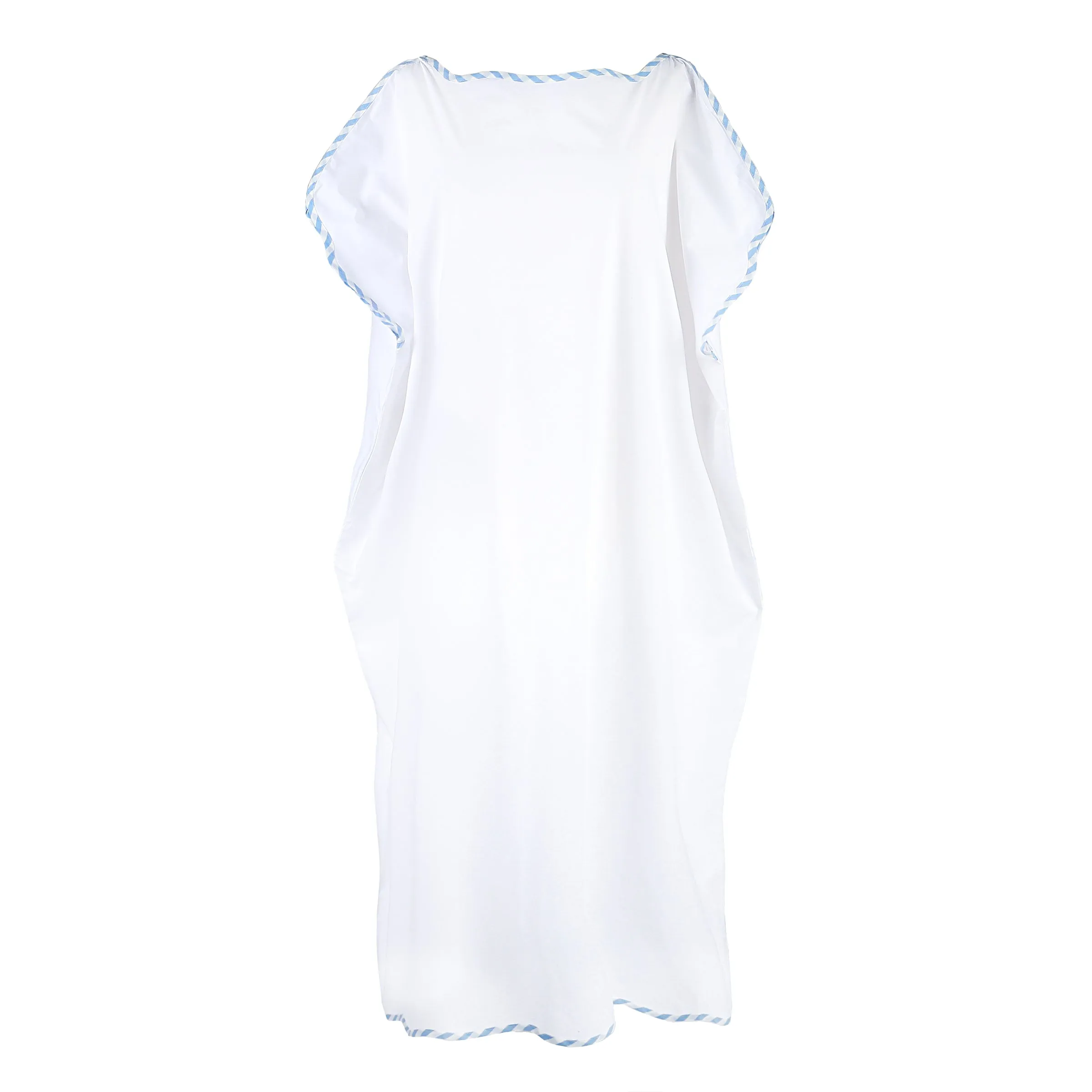 VANDY SCALLOPED TAPE TRIM CAFTAN sold by Lenora