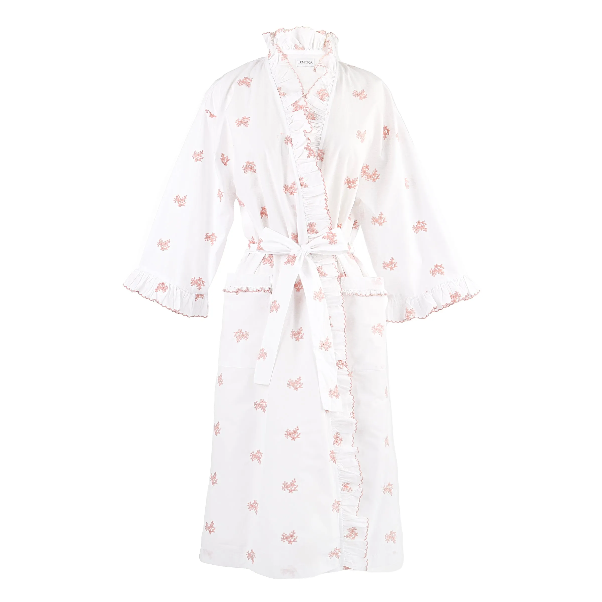 RUFFLE EMBROIDERED ROBE sold by Lenora