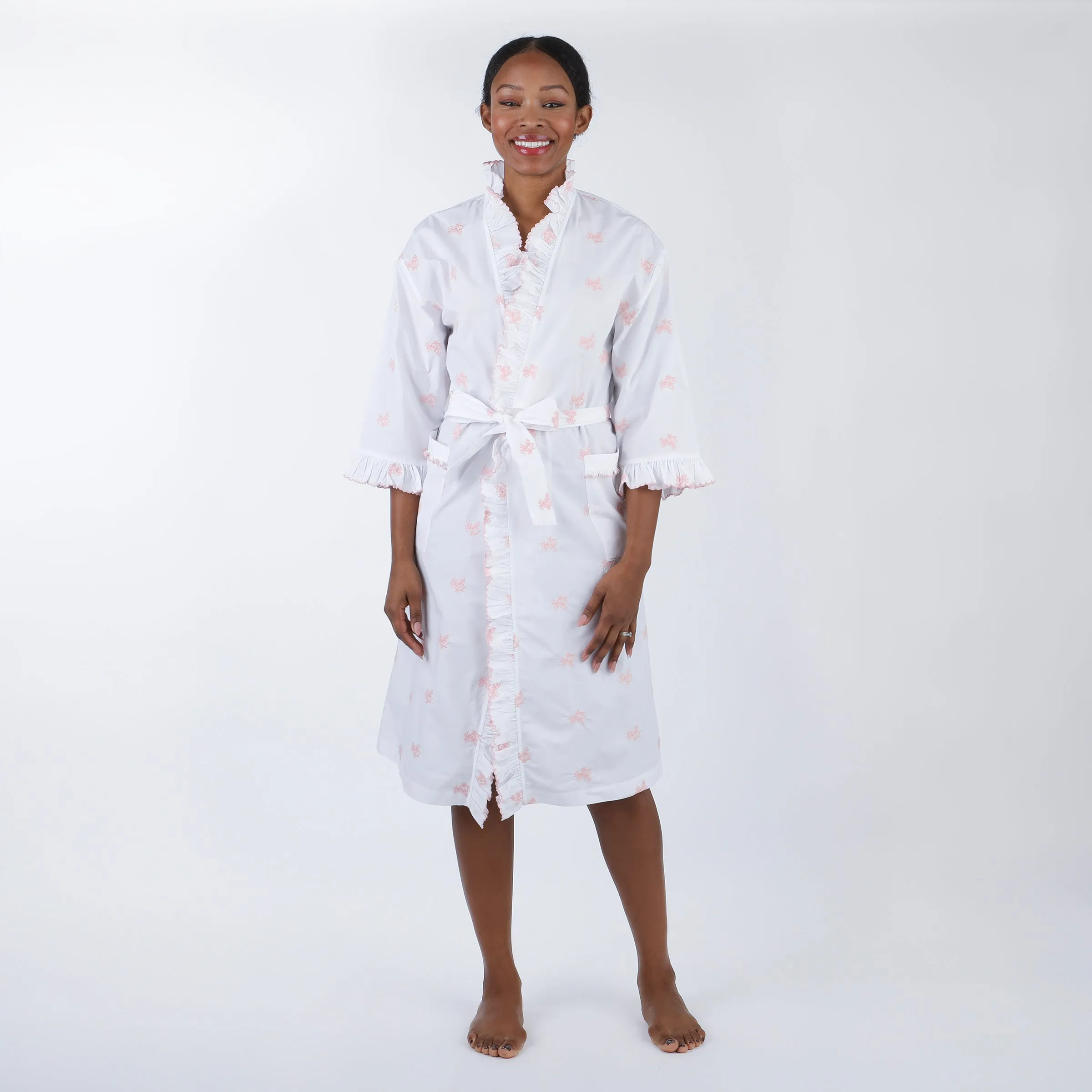 RUFFLE EMBROIDERED ROBE sold by Lenora product image thumbnail 4