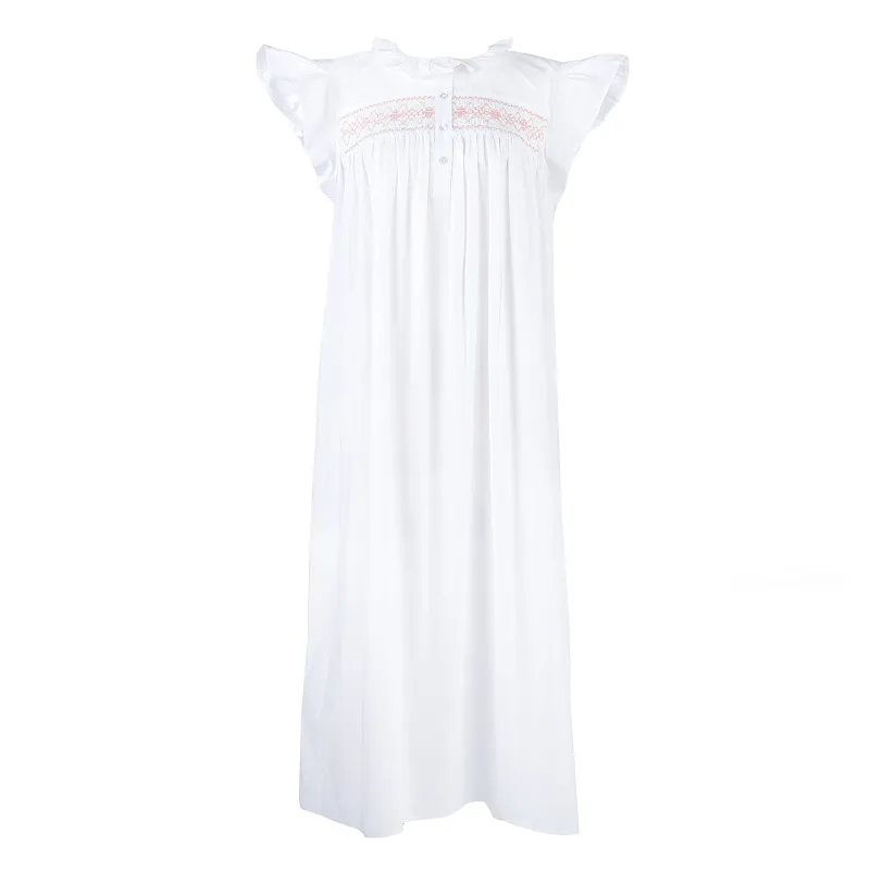 EMILY COTTON SMOCKED NIGHTGOWN sold by Lenora