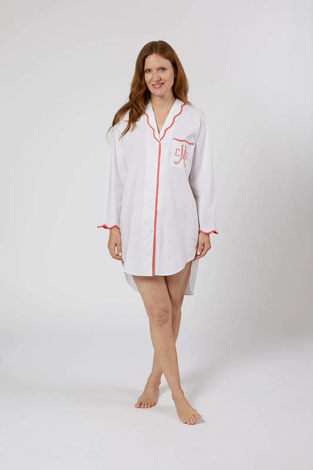 Vandy Cotton Nightshirt in Coral sold by Lenora product image thumbnail 2