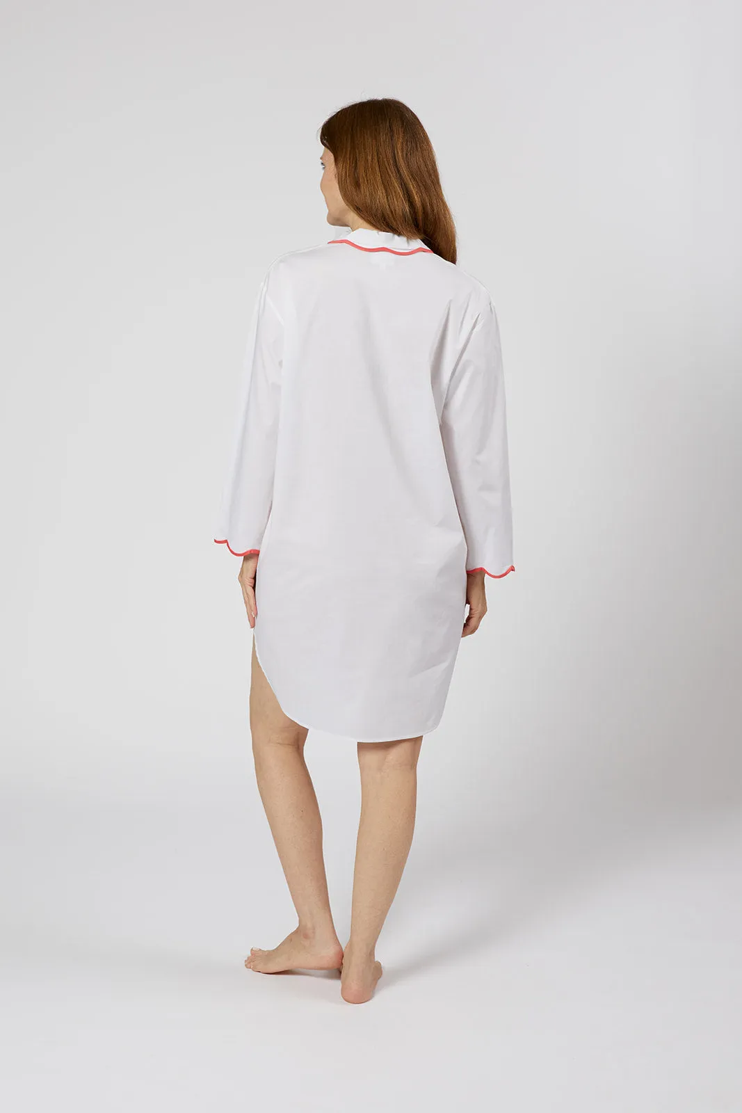 Vandy Cotton Nightshirt in Coral sold by Lenora product image thumbnail 3