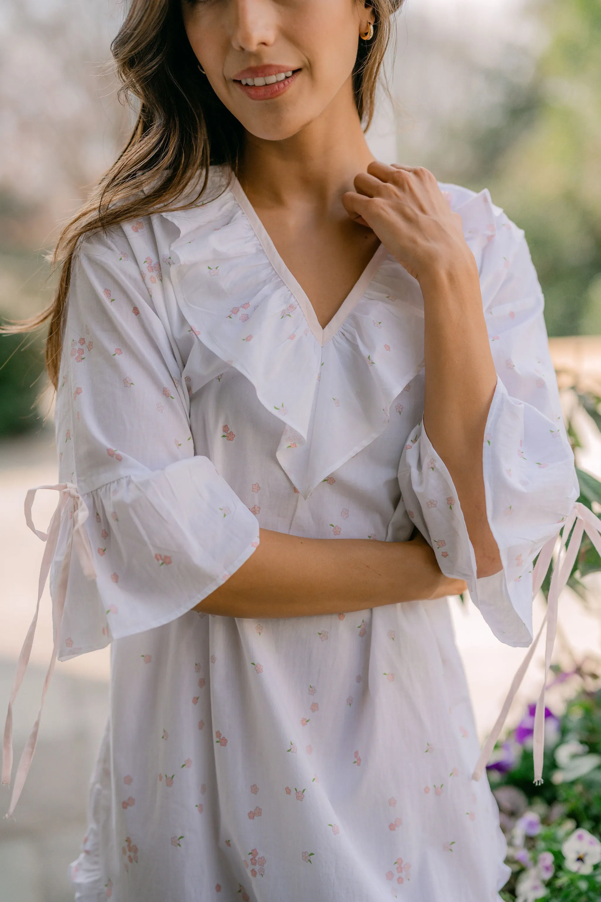 LUCY RUFFLE POET NIGHTSHIRT sold by Lenora product image thumbnail 4