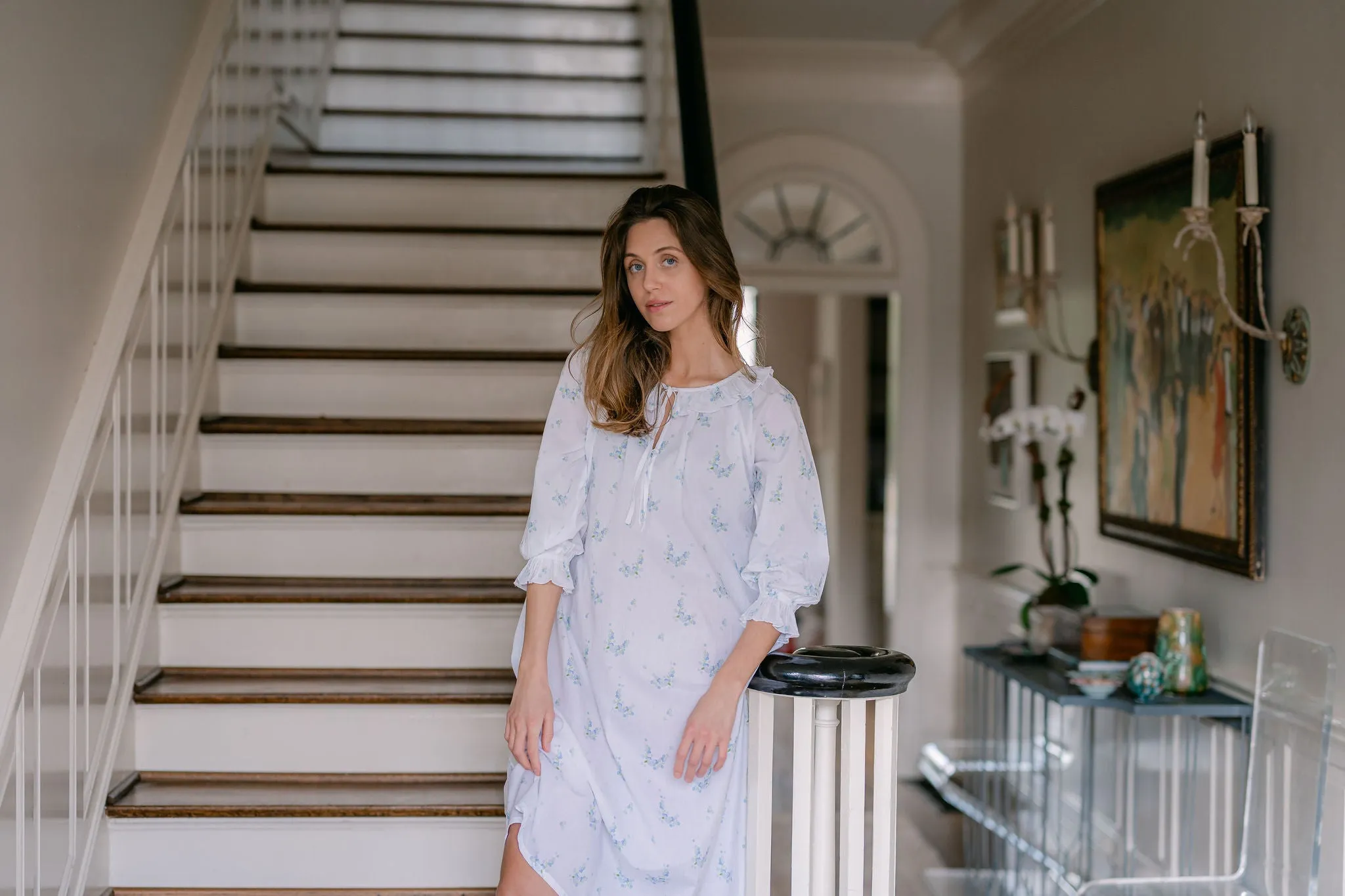 LUCY RUFFLE LONG SLEEVE NIGHTGOWN sold by Lenora product image thumbnail 3