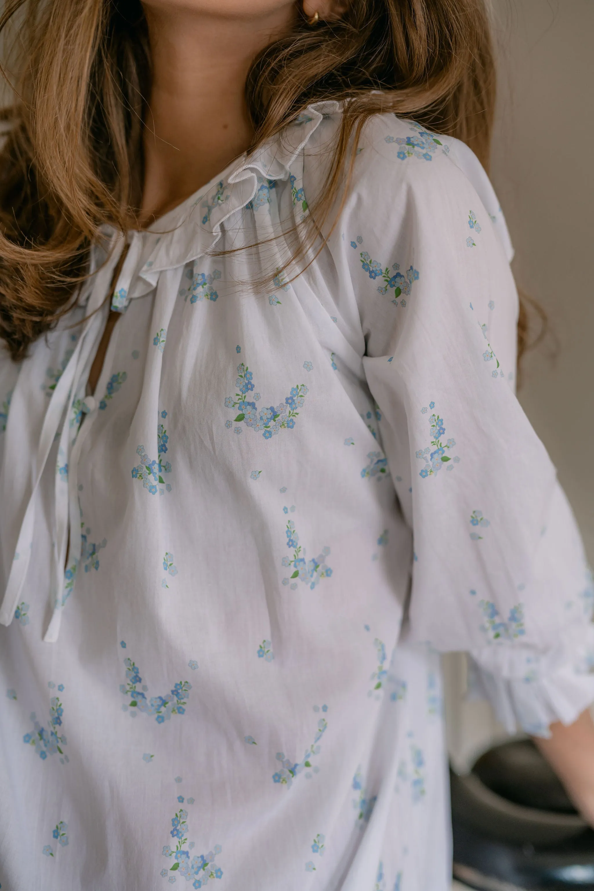 LUCY RUFFLE LONG SLEEVE NIGHTGOWN sold by Lenora product image thumbnail 5