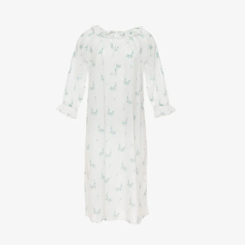 LUCY RUFFLE LONG SLEEVE NIGHTGOWN sold by Lenora