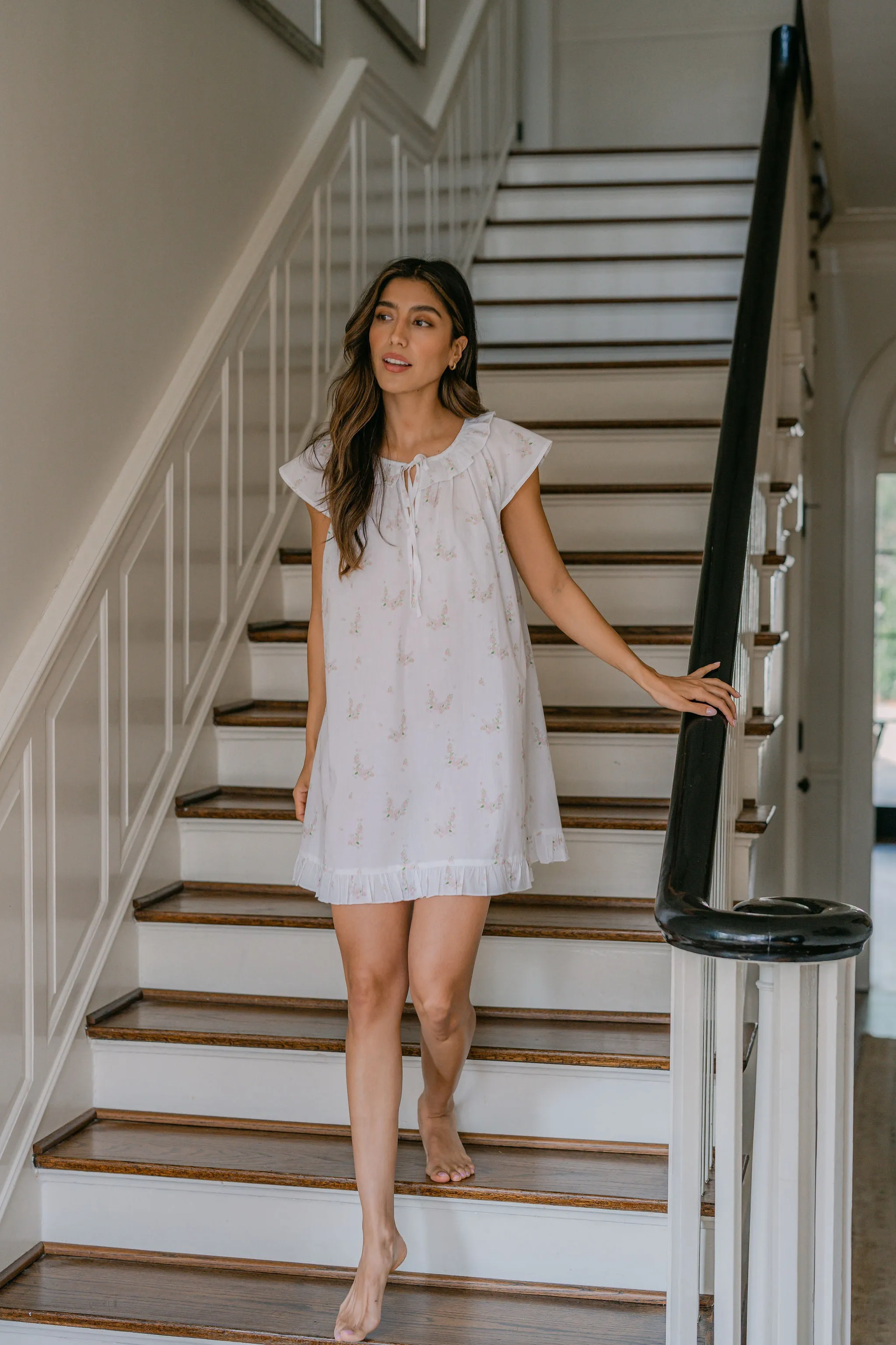 LUCY RUFFLE SHORT NIGHTGOWN sold by Lenora product image thumbnail 3