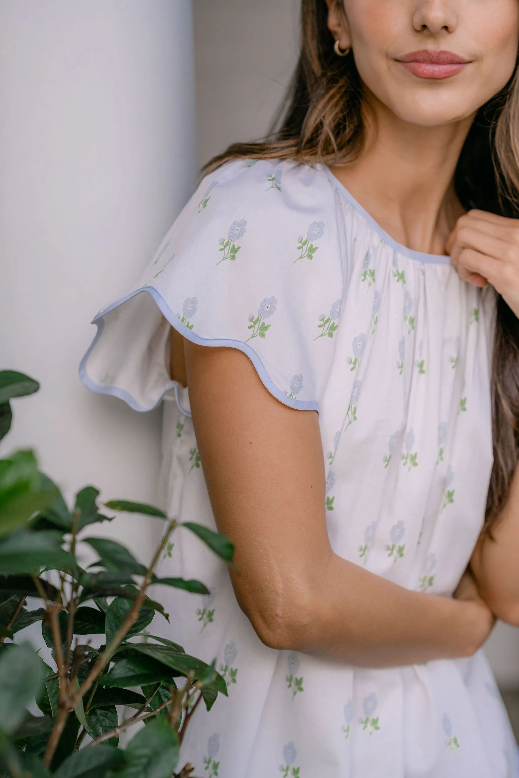 VANDY SCALLOPED TAPE TRIM SHORT SLEEVE PAJAMAS sold by Lenora product image thumbnail 4