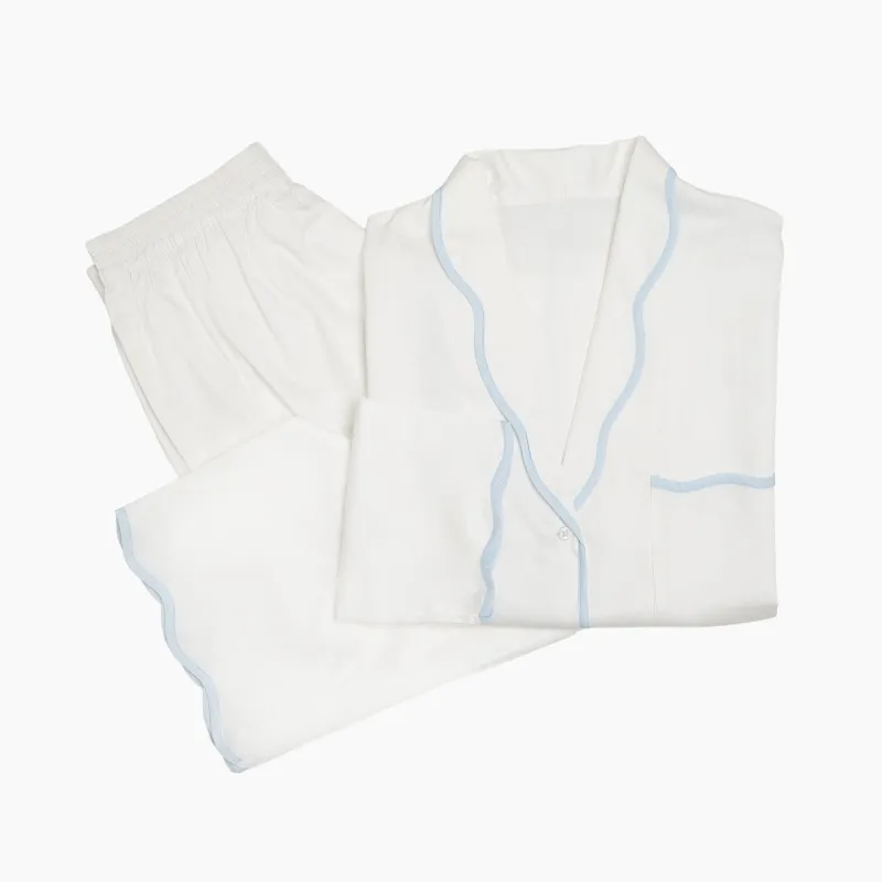 VANDY SCALLOPED TAPE TRIM PAJAMAS sold by Lenora