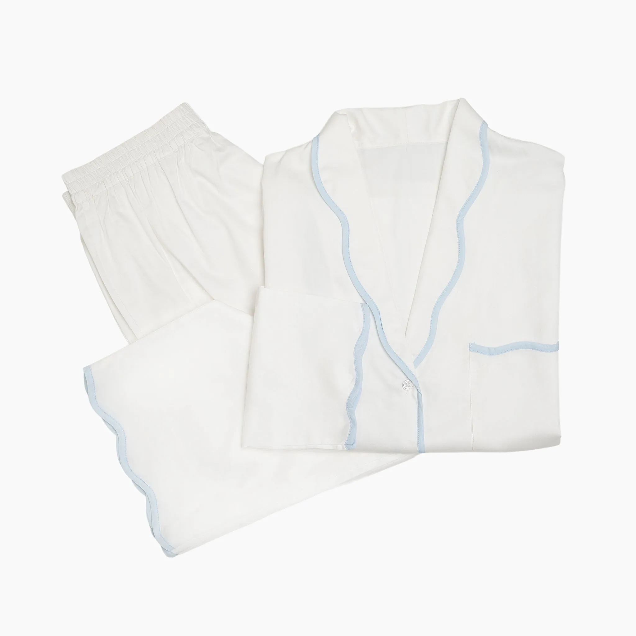 VANDY SCALLOPED TAPE TRIM PAJAMAS sold by Lenora