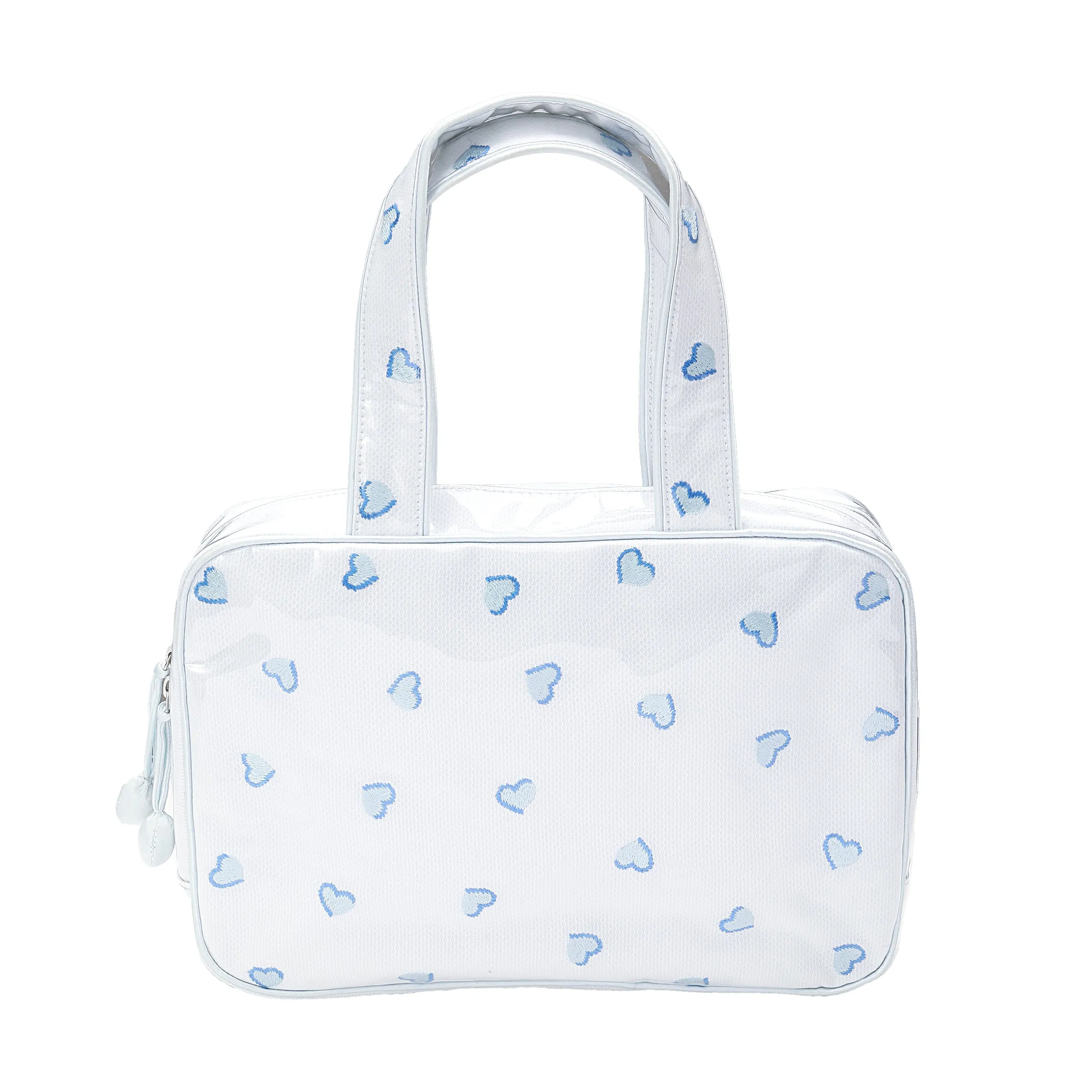 HEARTS DOUBLE HANDLE COSMETIC BAG sold by Lenora