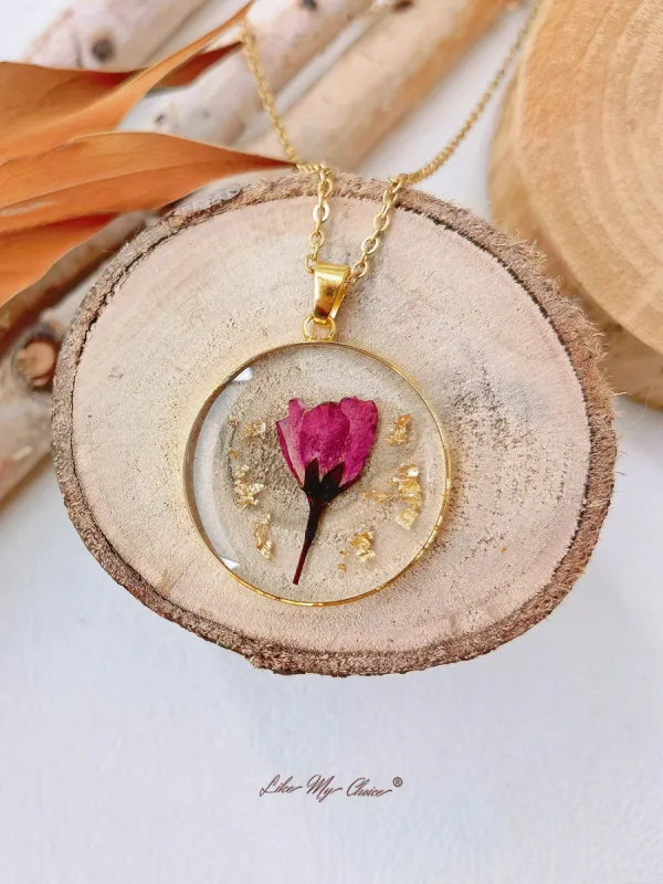 Resin Flower Necklace: August Rose sold by Like My Choice
