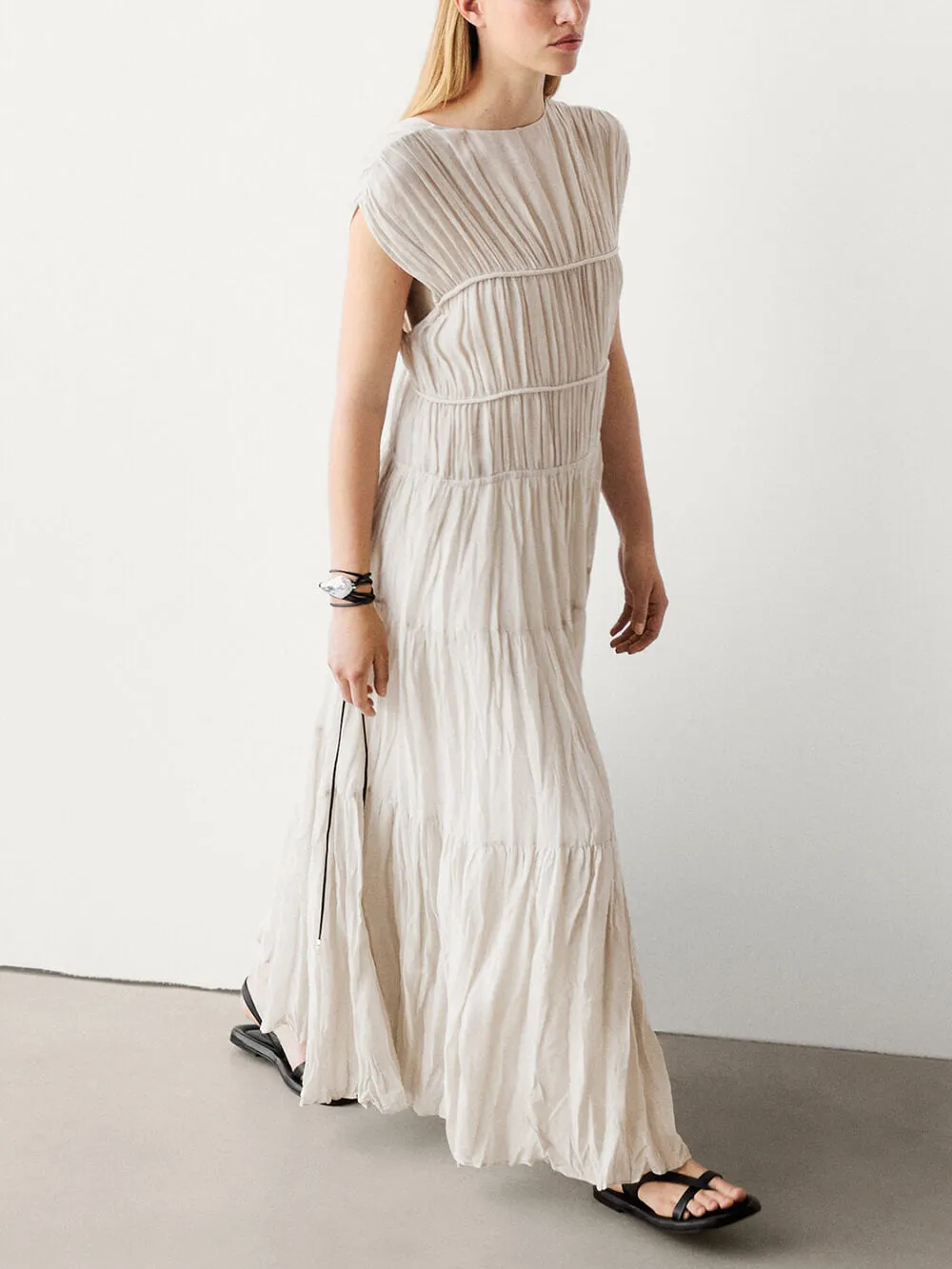Unique Reversible Lace-Up Pleated Dress sold by Like My Choice product image thumbnail 2