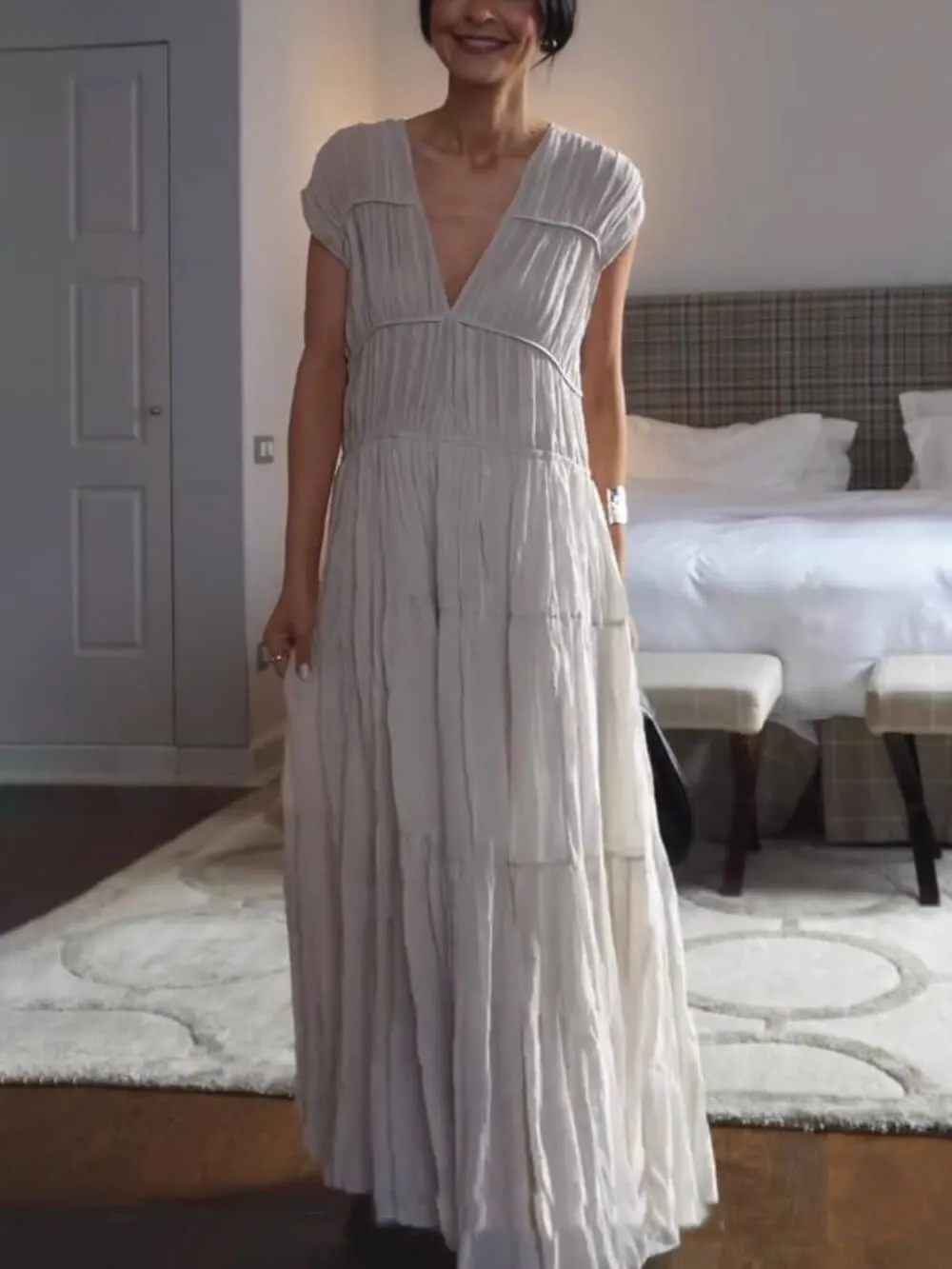 Unique Reversible Lace-Up Pleated Dress sold by Like My Choice product image thumbnail 3