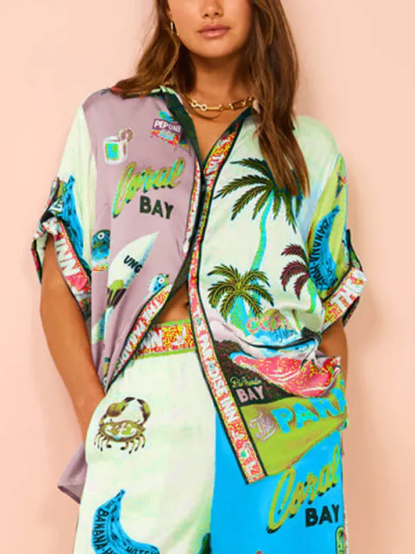 Summer Sunshine Beach Coconut Tree Print Top sold by Like My Choice