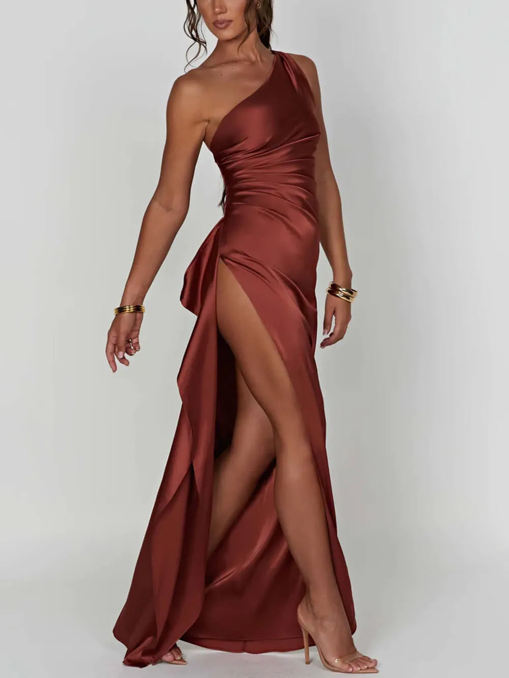 Satin Slit Maxi Dress sold by Like My Choice product image thumbnail 2