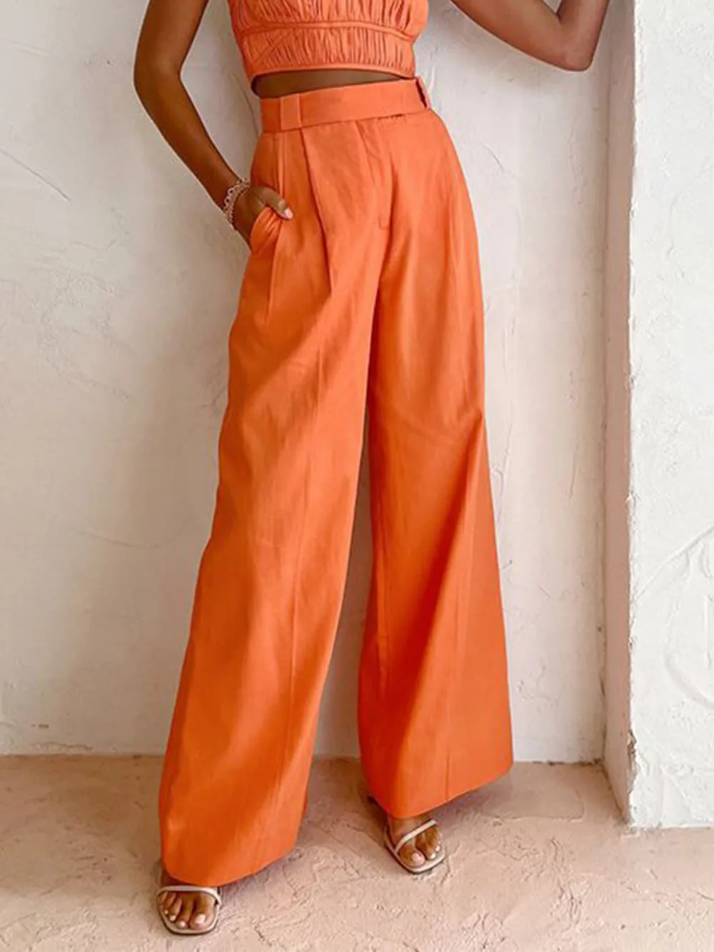 High Waist Wide Leg Loose Trousers sold by Like My Choice product image thumbnail 2