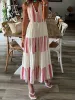 Stylish Striped Printed V-Neck Sleeveless Midi Dress sold by Like My Choice