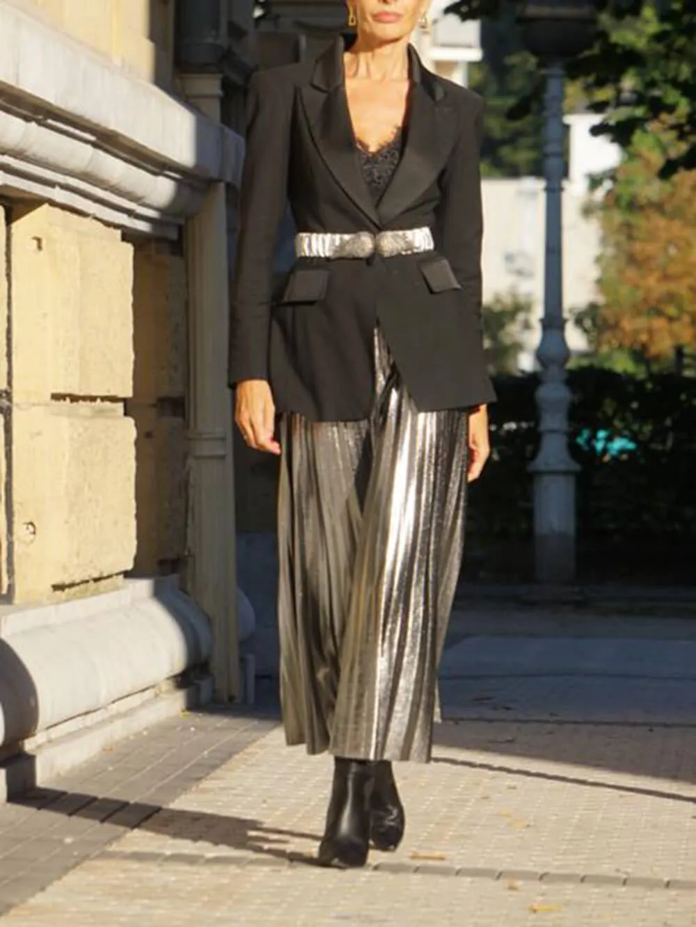 Silver Dynamic Pleated Skirt sold by Like My Choice product image thumbnail 2