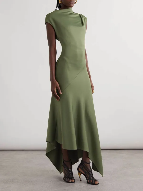 Asymmetric Draped Maxi Dress sold by Like My Choice