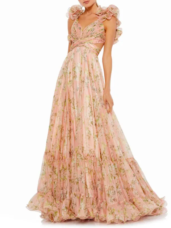 Elegant Floral Hollow Ball Gown Dress sold by Like My Choice